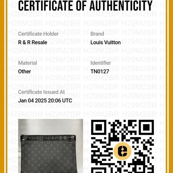 LOUIS VUITTON Monogram Eclipses Pochette Discovery Clutch Bag Brown M62291 - Picture 10 of 13